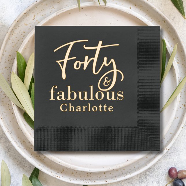 40 & Fabulous Fortieth Birthday Personalisierter N Servietten Mit Folie (Von Creator hochgeladen)