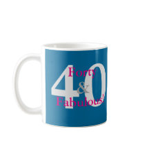 40 & Fabulous! Fun Personal Birthday Blue Hot Pink