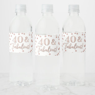 40 & Fabulous Geburtstag Rose Gold Confetti Water