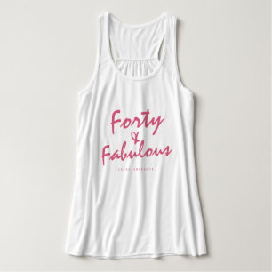 40 Fabulous Pink Name 40. Geburtstag Geschenktank  Tank Top