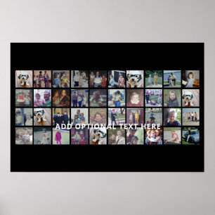 40 Foto-Collage - 4 Reihen 10 Spalten - Weißer Tex Poster