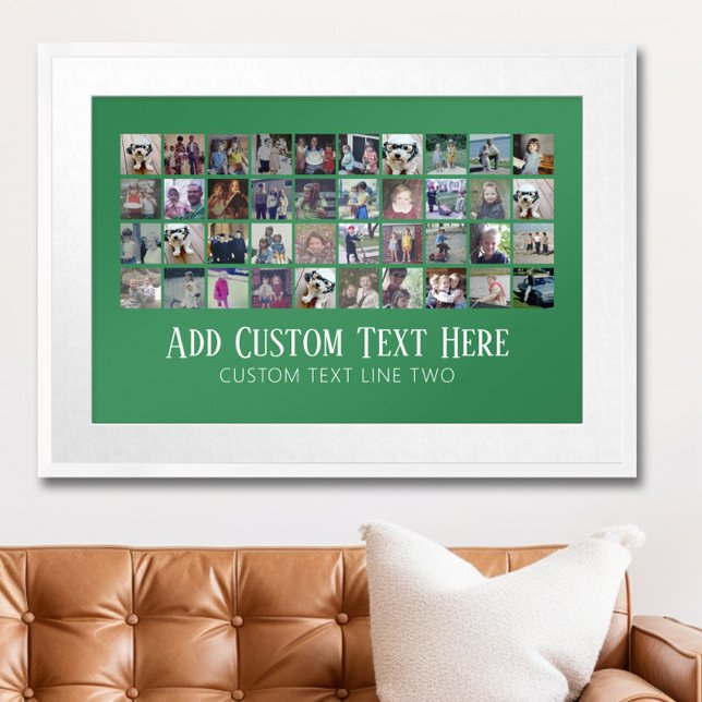 40 Foto Collage - 4 Zeilen 10 Spalten - Text für S Poster (Personalized Photo Poster)