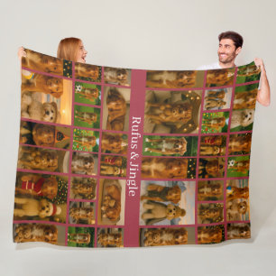 40 Foto-Collage-Vorlage und Text personalisiert Fleecedecke