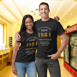 40. Geburtstag 1984 Name hinzufügen Schwarz Gold P T-Shirt