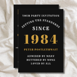 40. Geburtstag 1984 Schwarzes Gold Personalisiert  Einladung
