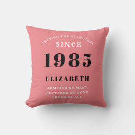 40. Geburtstag 1985 Pink Girly Elegant Chic Kissen