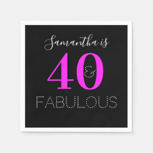 40. Geburtstag 40 Fabelhaftes Personalisiertes Neo Serviette