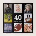 40. Geburtstag 40 Foto Collage Typ Mann schwarz<br><div class="desc">Ein Geschenk für den 40. Geburtstag eines Mannes,  der sein Leben mit einer Collage von 8 deiner Fotos feiert. Vorlagen für 40 Jahre und ein Datum. Geburtsdatum oder das Datum des Jahrestages. Weiße Buchstaben. Schwarzer Hintergrund.</div>