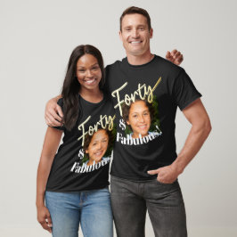 40. Geburtstag 40 und fabelhaftes Gold-Effekt-Foto T-Shirt