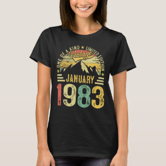 40. Geburtstag 40 Vintag Januar 1983 Retro T-Shirt