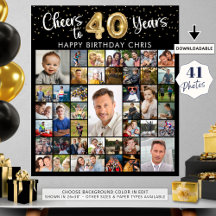 40. Geburtstag 41 Foto Collage freut sich auf 40 J