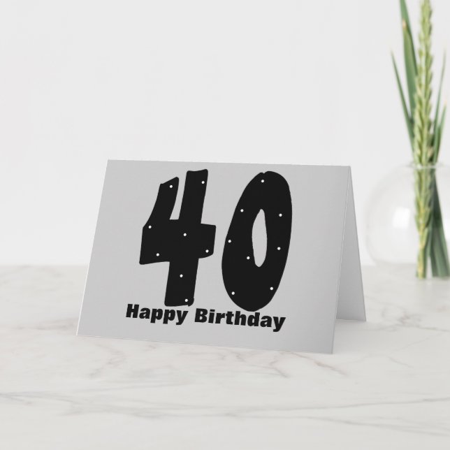 40. Geburtstag (anpassbar) Karte (Vorderseite)