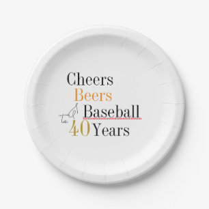 40. Geburtstag Baseball Cheers and Biere Party Pappteller