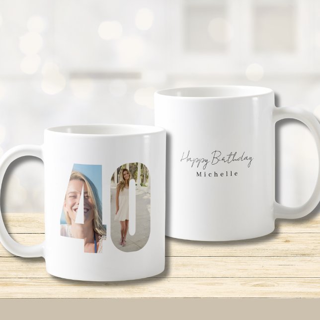 40. Geburtstag Benutzerdefiniertes Foto  Kaffeetasse (Von Creator hochgeladen)