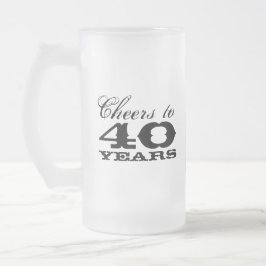 40. Geburtstag Biergeschenk für Männer mit Monogra Mattglas Bierglas