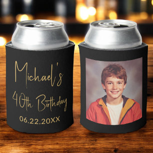 40. Geburtstag Black Gold Instagram Foto Dosenkühler