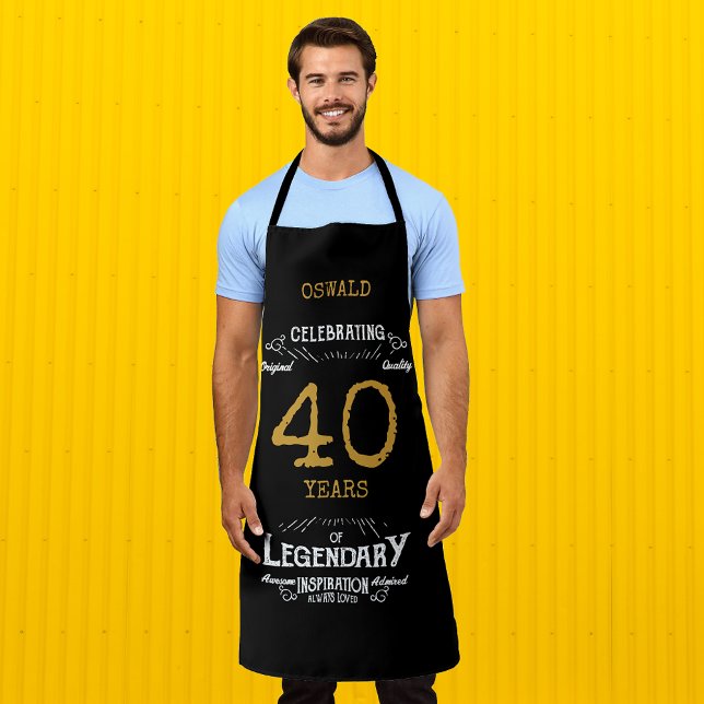 40. Geburtstag Black Gold Legendary Funny Schürze (40th Birthday Black Gold Legendary Funny Apron
)