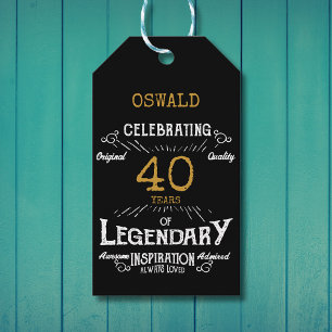 40. Geburtstag Black Gold Legendary Vintag Geschenkanhänger