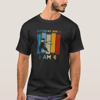 40. Geburtstag Boy Ninja Lover 40 Jahre alt Funny  T-Shirt