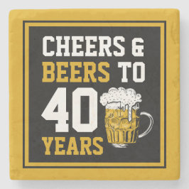 40. Geburtstag Cheers & Biere bis 40 Jahre Steinuntersetzer
