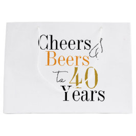 40. Geburtstag Cheers Biere Minimales Party Große Geschenktüte