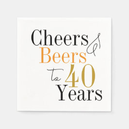 40. Geburtstag Cheers Biere Minimales Party Serviette