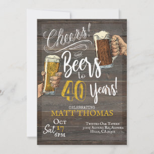 40. Geburtstag, Cheers und Biere Einladung