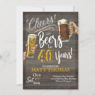 40. Geburtstag, Cheers und Biere Einladung