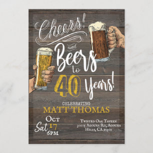 40. Geburtstag, Cheers und Biere Einladung