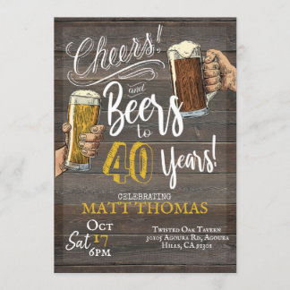40. Geburtstag, Cheers und Biere Einladung