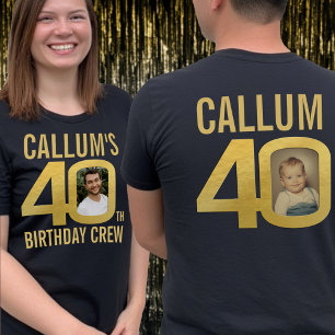 40. Geburtstag Crew benutzerdefinierter Name Foto T-Shirt