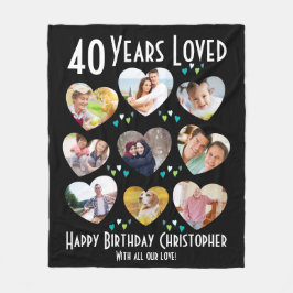 40. Geburtstag Custom Heart Foto Fleecedecke