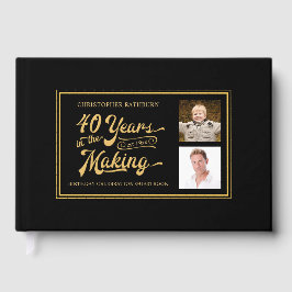 40. Geburtstag Dann und Jetzt Fotos Schwarzes Gold Gästebuch