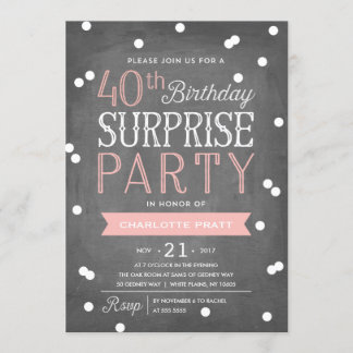 40. Geburtstag der Confetti-Überraschungs-Party Einladung
