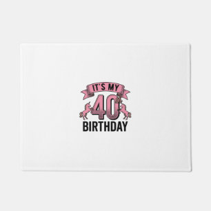 40. Geburtstag Einhorn Vintage Engraving Design_1 Fußmatte
