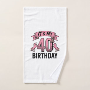 40. Geburtstag Einhorn Vintage Gravur Design_1 Handtuch