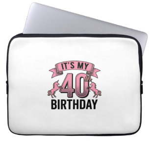 40. Geburtstag Einhorn Vintage Gravur Design_1 Laptopschutzhülle
