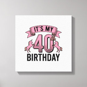 40. Geburtstag Einhorn Vintage Gravur Design_1 Leinwanddruck