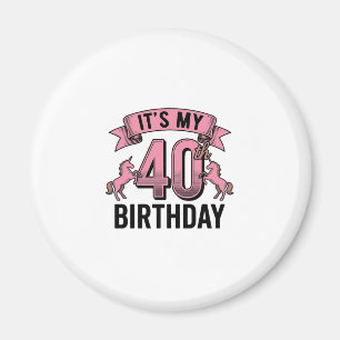 40. Geburtstag Einhorn Vintage Gravur Design_1 Magnet