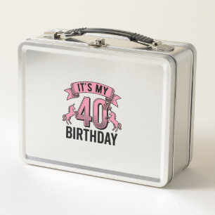 40. Geburtstag Einhorn Vintage Gravur Design_1 Metall Brotdose