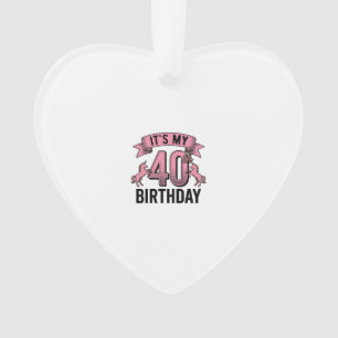 40. Geburtstag Einhorn Vintage Gravur Design_1 Ornament