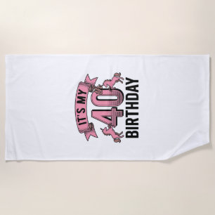 40. Geburtstag Einhorn Vintage Gravur Design_1 Strandtuch
