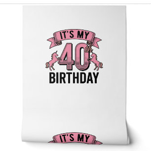 40. Geburtstag Einhorn Vintage Gravur Design_1 Tapete