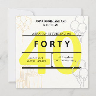 🎈 40. Geburtstag Einladung