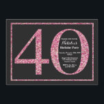 40. Geburtstag Einladung Rosa Glitzer Chalkboard<br><div class="desc">40. Geburtstag Einladung. Schwarz und Rosa Glitzer Geburtstagsparty Einladung mit Chalkboard Hintergrund. Überraschung Geburtstag. Erwachsener zum Geburtstag. Männer oder Frauen schwindeln Party. Für weitere Anpassungen klicken Sie bitte auf die Schaltfläche "Anpassen" und verwenden Sie unser Designwerkzeug,  um diese Vorlage zu ändern.</div>