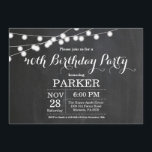 40. Geburtstag Einladungs-Chalkboard Einladung<br><div class="desc">40. Geburtstag Einladung mit String Lights Chalkboard Hintergrund. 13. 15. 16. 18. 21. 30. 40. 50. 60. 70. 80. 90. 100. Jedes Alter. Für weitere Anpassungen klicken Sie bitte auf die Schaltfläche "Anpassen" und verwenden Sie unser Designwerkzeug,  um diese Vorlage zu ändern.</div>
