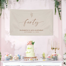 40. Geburtstag Elegant Minimal Boho Banner