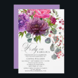 40. Geburtstag, Elegant und Blumen Einladung<br><div class="desc">40. Geburtstag Einladungen mit elegantem,  floralen Ambiente. Freuen Sie sich auf ein stilvolles Bouquet in Aquarell in Rosa,  lila und Bordeaux mit Grünpflanzen. Fügen Sie einfach Ihren eigenen Text für Ihre vierzigsten Einladungen ein. Personalisiert,  indem Sie den Text in den dafür vorgesehenen Textfeldern bearbeiten. Entworfen von ©Evco Studio www.zazzle.com/store/evcostudio</div>