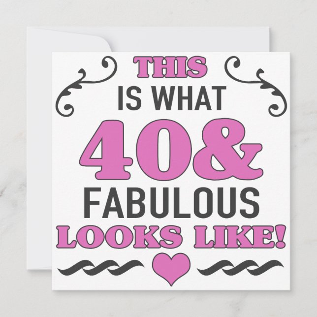 40. Geburtstag Fabulous Karte (Vorderseite)