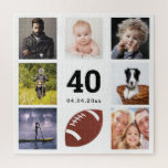 40. Geburtstag Foto Collage Mann Typ weiß<br><div class="desc">Ein Geschenk für den 40. Geburtstag eines Mannes,  der sein Leben mit einer Collage von 8 deiner Fotos feiert. Vorlagen für 40 Jahre und ein Datum. Geburtsdatum oder das Datum des Jahrestages. Schwarze Buchstaben. Weißer Hintergrund.</div>